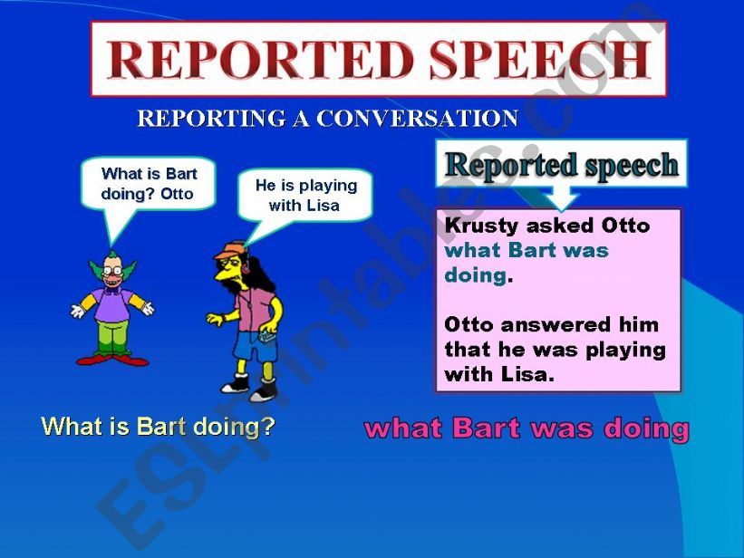 REPORTED SPEECH part two powerpoint