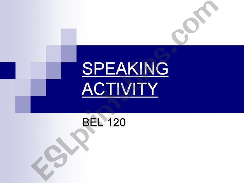 Speaking activity powerpoint