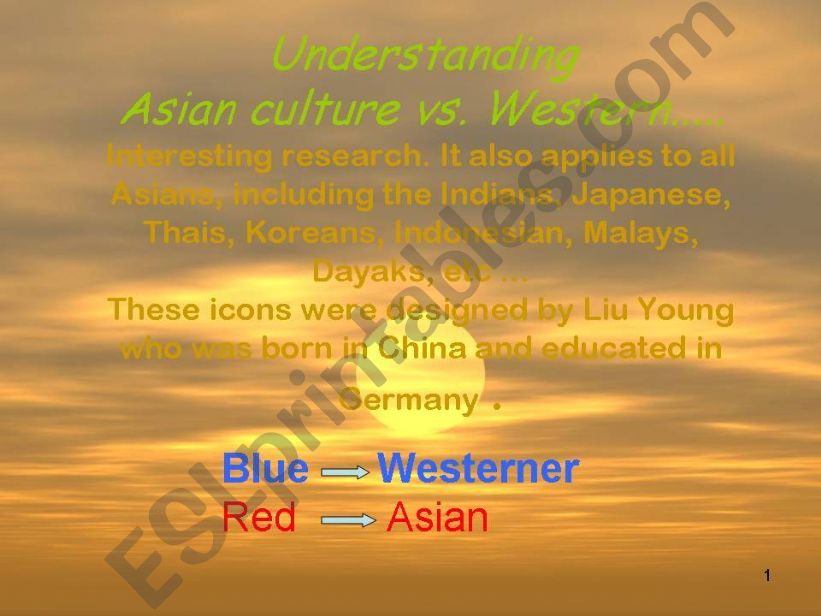 ESL English PowerPoints Asian vs Western Culture