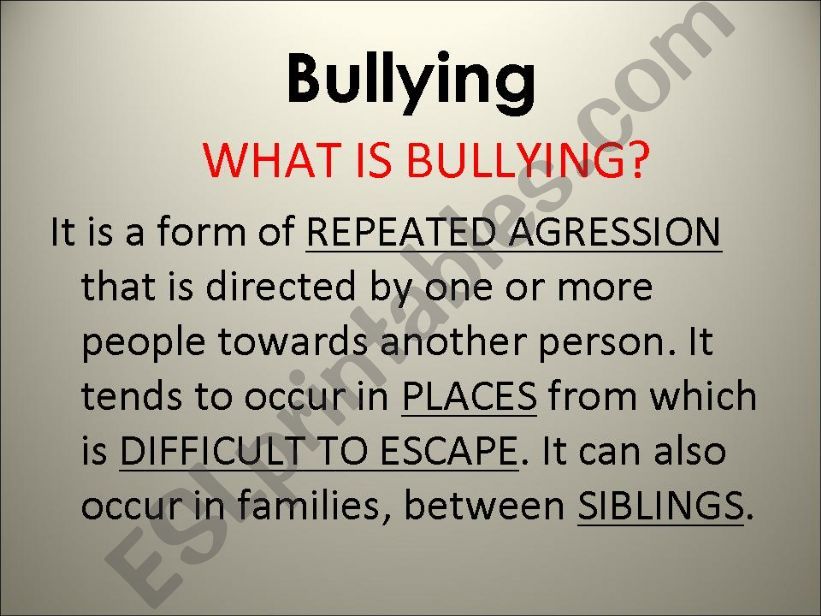 Class about Bullying powerpoint