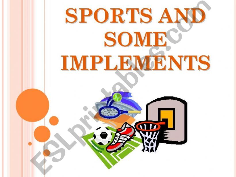 Sports and Implements powerpoint