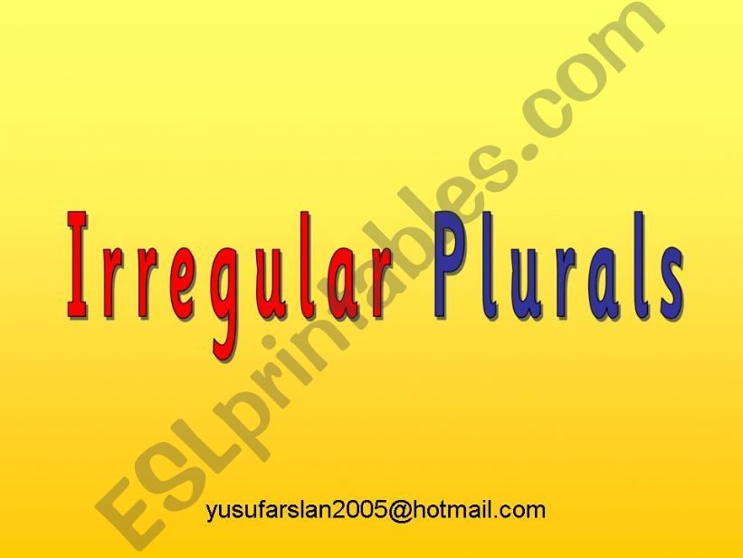 IRREGULAR PLURALS powerpoint