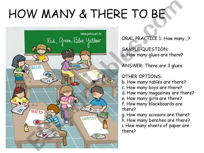 ORAL PRACTICE 2: HOW MANY & THERE TO BE VERB