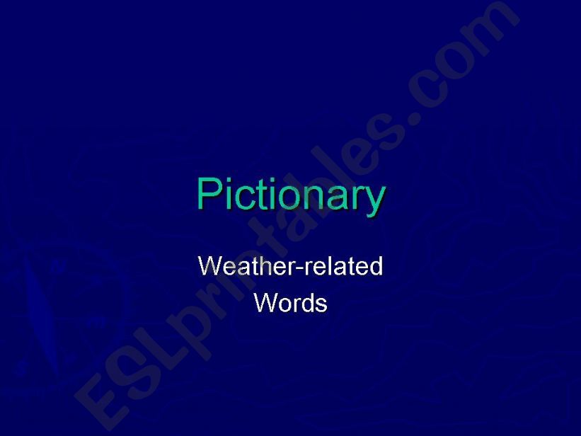Weather-related words pictionary