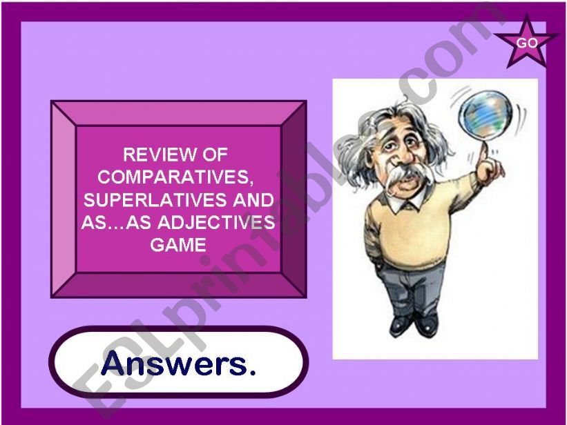 Review of comparatives,superlatives,as...as adjectives game(28.07.2010)