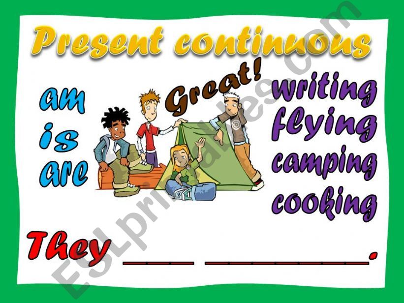 Complete the sentences with the present continuous part 4