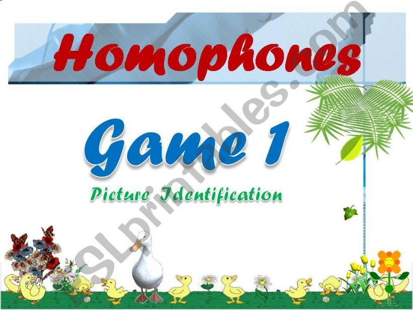 Homophones GAME 1 powerpoint
