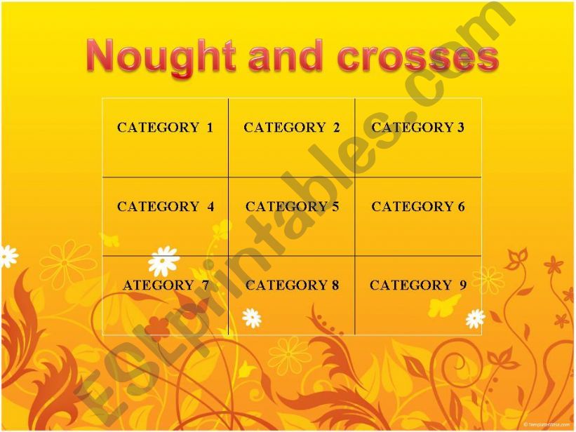 Noughts and crosses game template