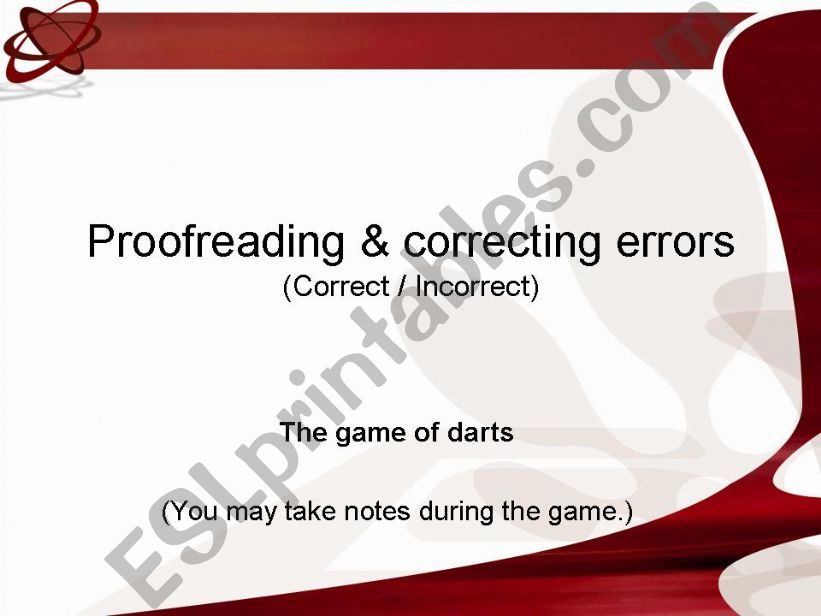 Proofreading & correcting errors: Present Simple
