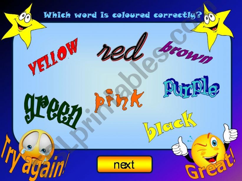 COLOURS - warm up activity powerpoint