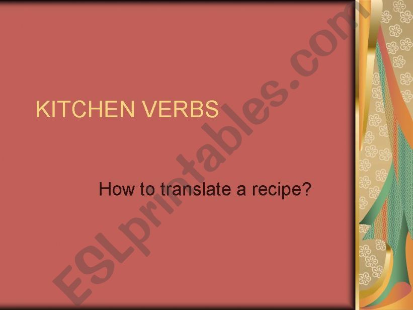 kitchen verbs powerpoint