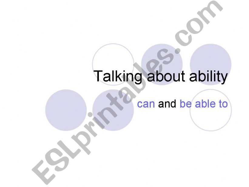 Talking about ability powerpoint