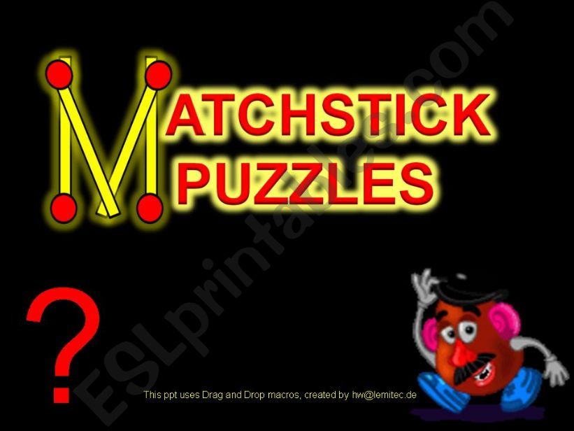 Matchstick Puzzles Game powerpoint