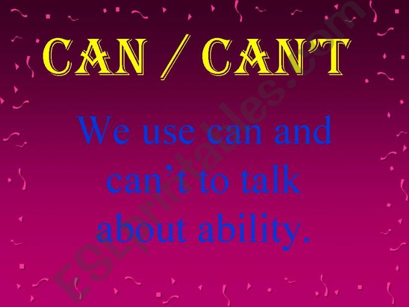 Talking about abilities powerpoint