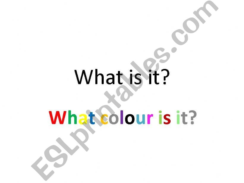 Colour s and objects powerpoint
