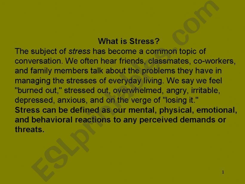 Stress Management powerpoint