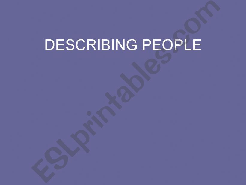 describing people powerpoint