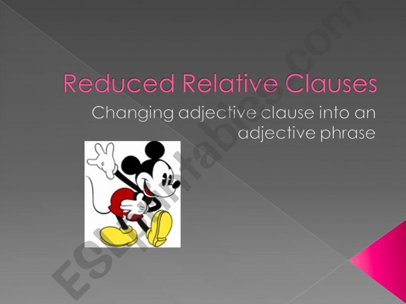 Reduced Relative clauses powerpoint