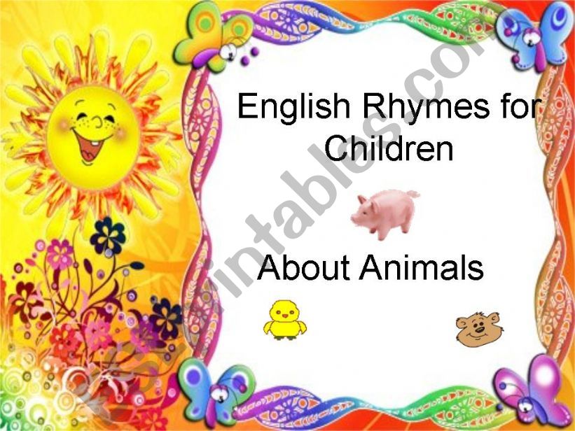 English Rhymes for children (part 1- about animals)
