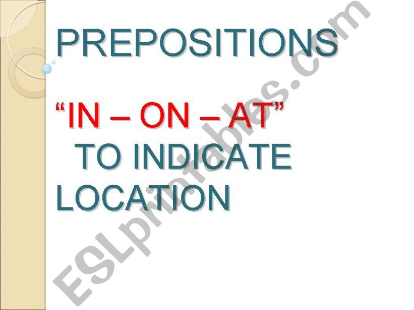 Grammar explanation about PREPOSITIONS  
