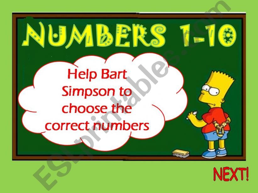 Numbers 1-10 (game) powerpoint