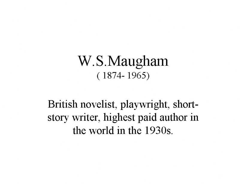 w.s. maugham powerpoint