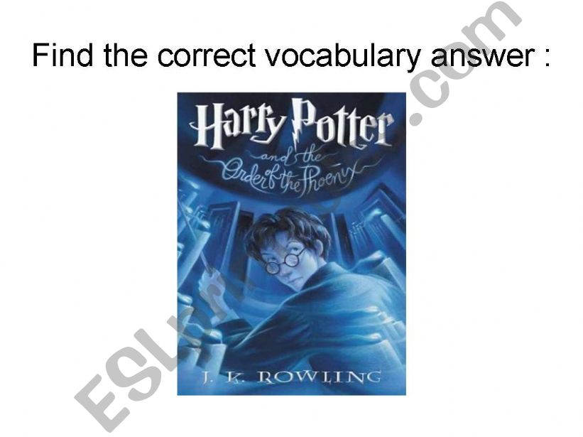 Harry Potter vocabulary quizz diaporama
