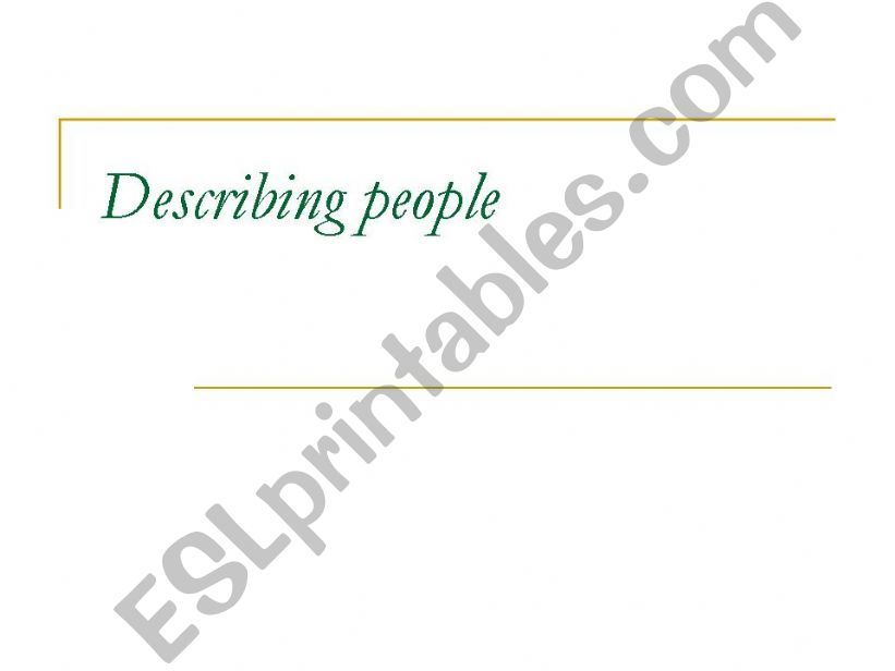 Describing people powerpoint