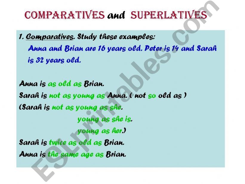 comparative/superlative powerpoint