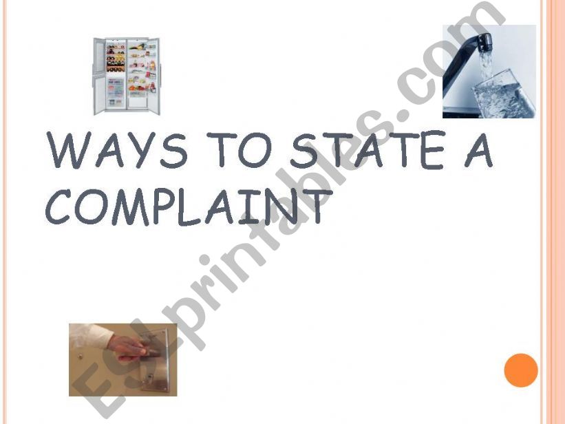 ways to state a complaint  powerpoint