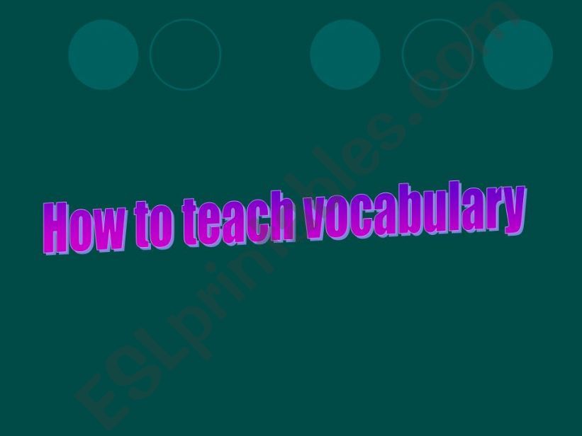 how to teach vocabulary ESL powerpoint