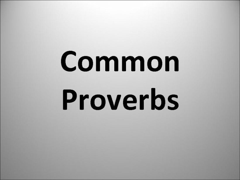 Common Proverbs Part I powerpoint