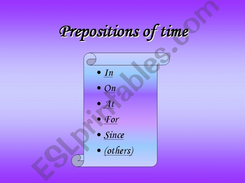 Prepositions of Time powerpoint