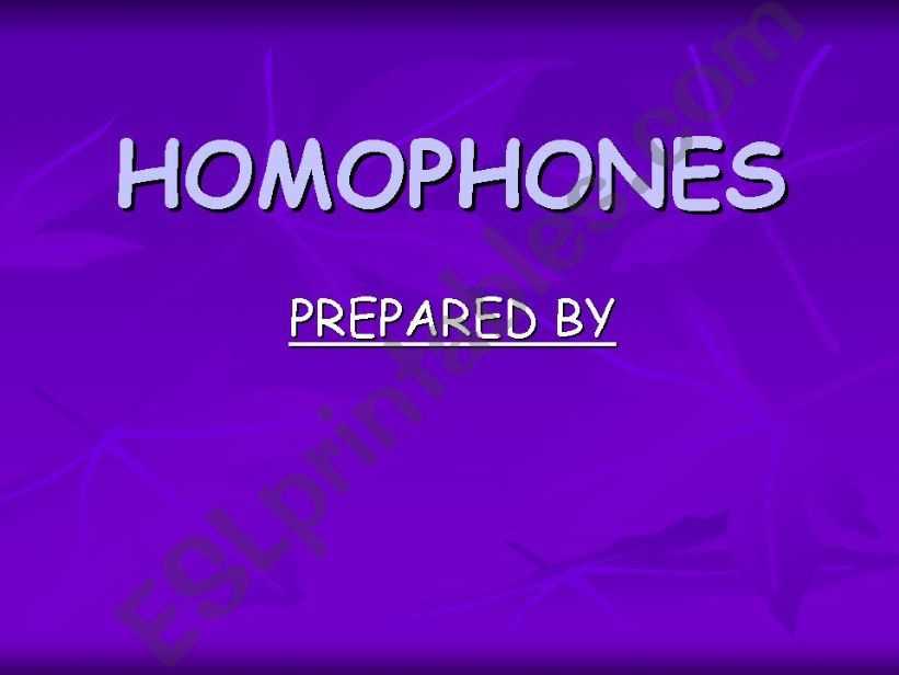 Homophones powerpoint