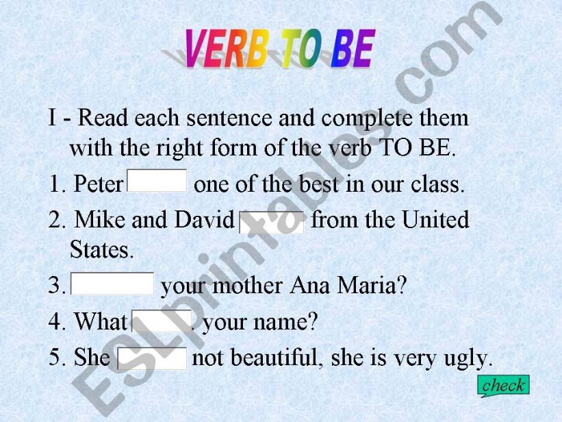 Verb to be 2 powerpoint