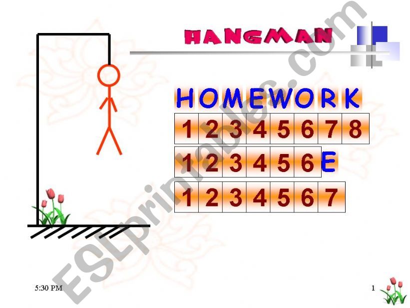 Hang Man Game powerpoint