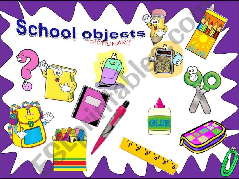 School objects -  Dictionary  /with sounds/