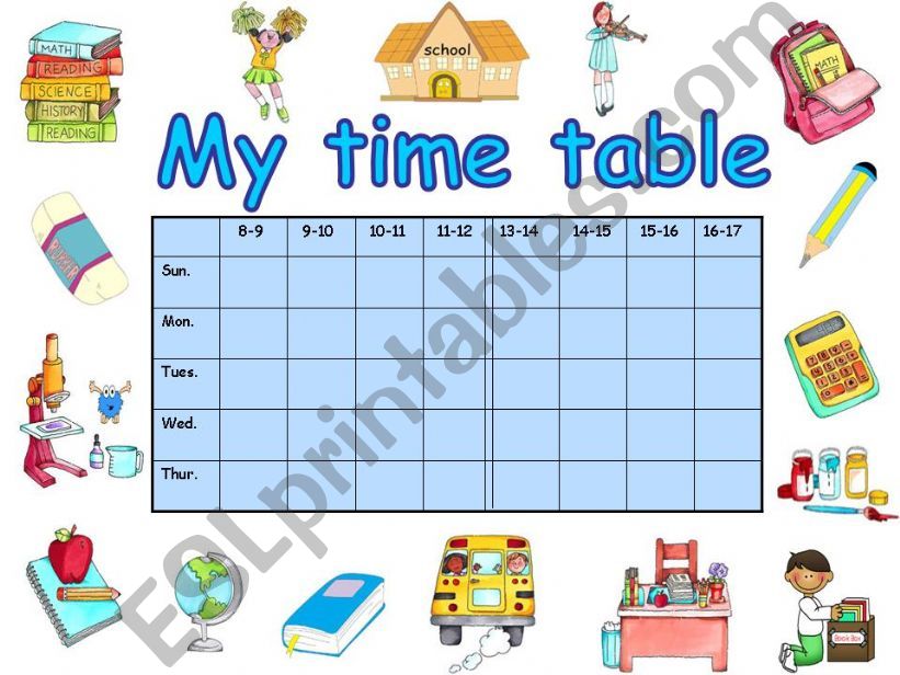 My time table powerpoint