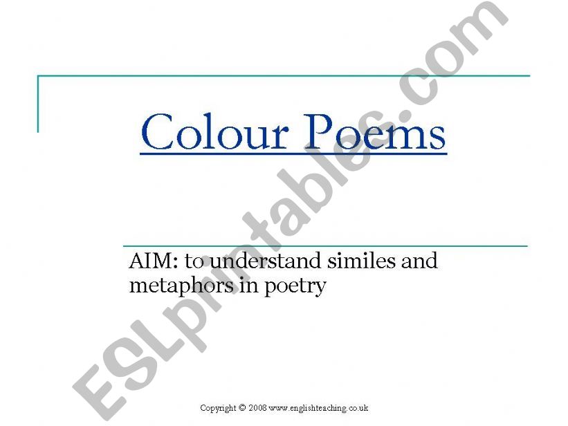Colour Poetry powerpoint