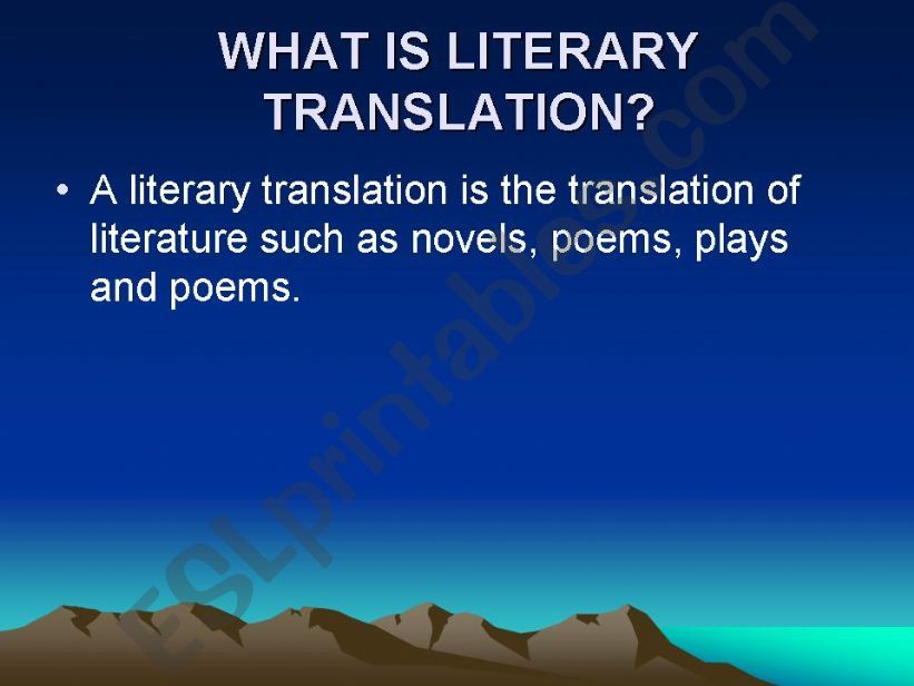literary translation powerpoint