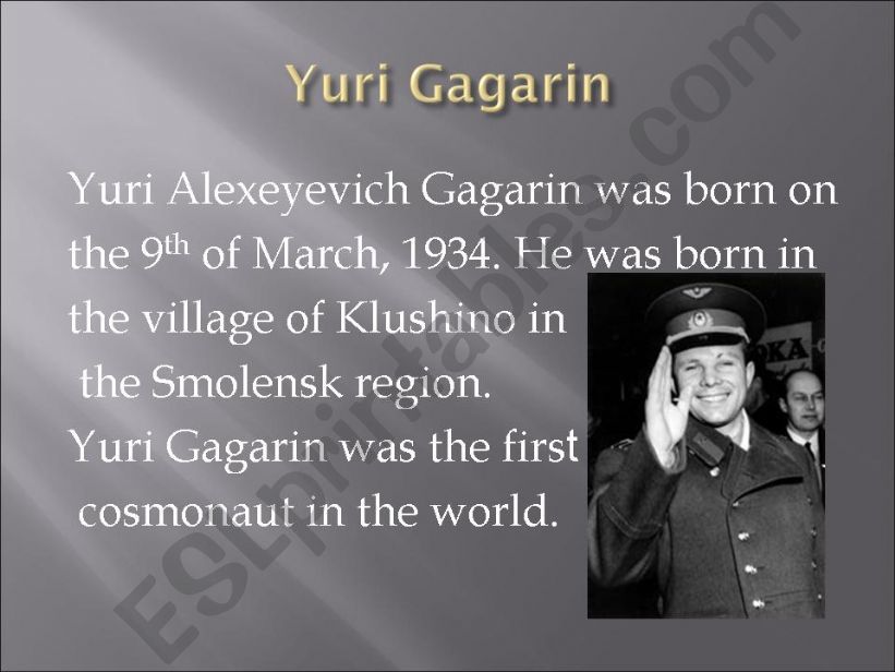 Yuri Gagarin powerpoint