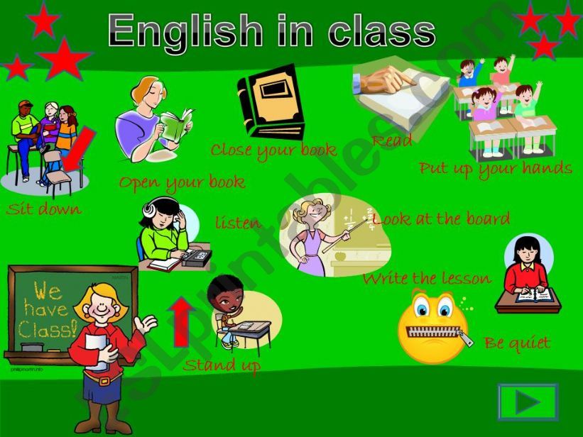 English in class (ppt with sounds + games)
