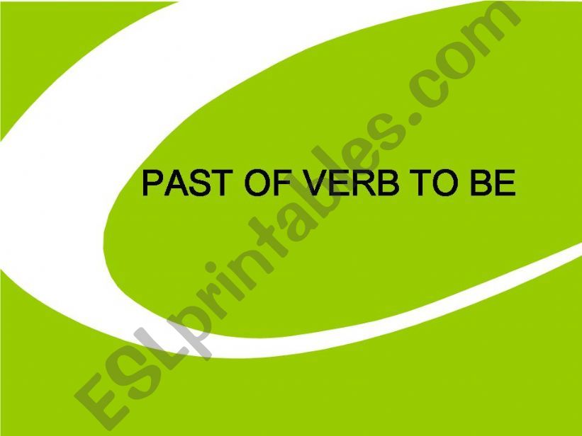 past verb to be powerpoint