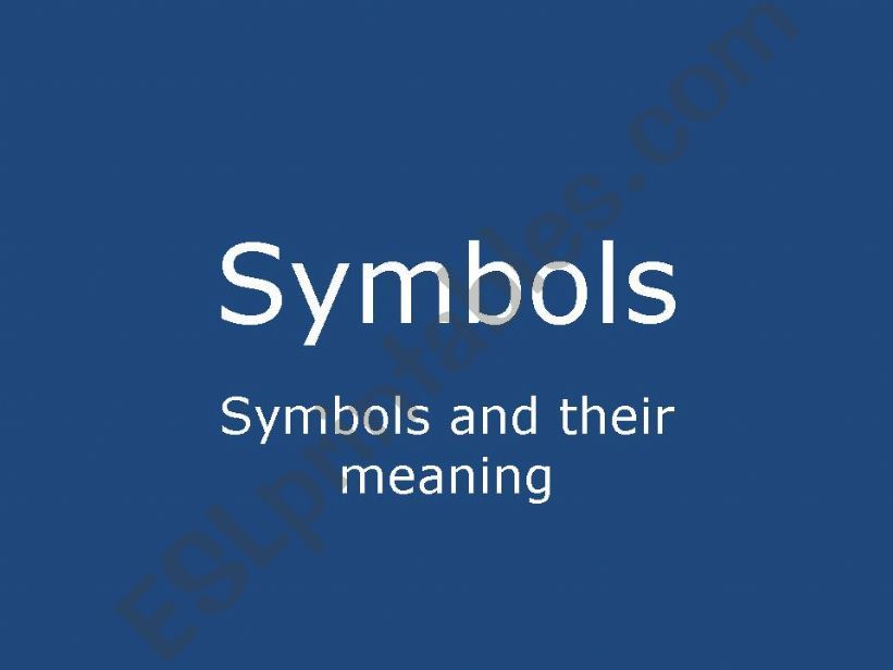 Symbols and their meaning powerpoint