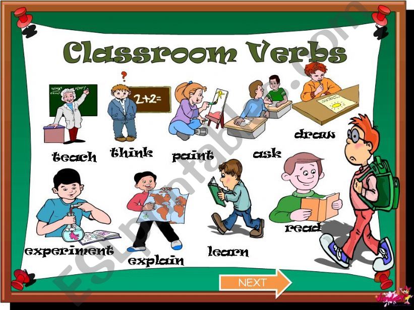 25 Classroom verbs powerpoint