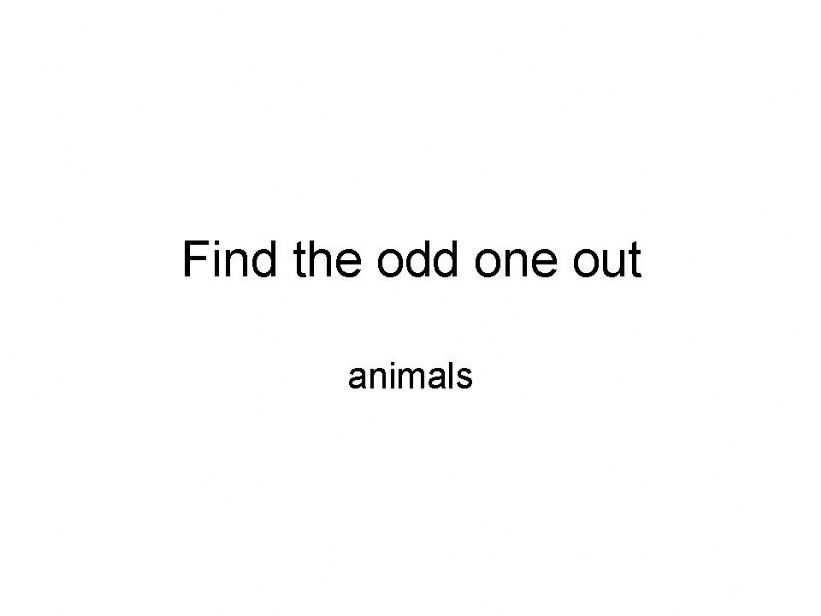 find the odd one out: animals powerpoint