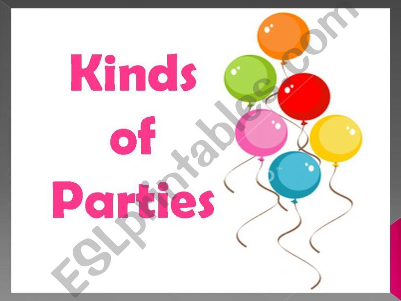 Kinds Of Parties powerpoint