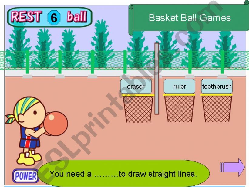 Throw ball in basket powerpoint