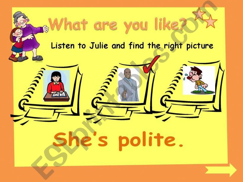 What are you like? Part III-ppt with sounds and game