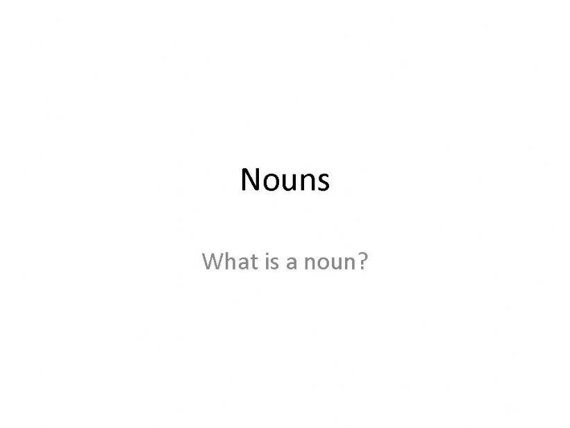 Nouns - Presentation powerpoint